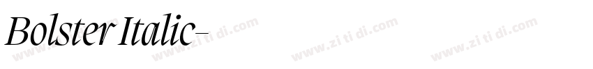 Bolster Italic字体转换